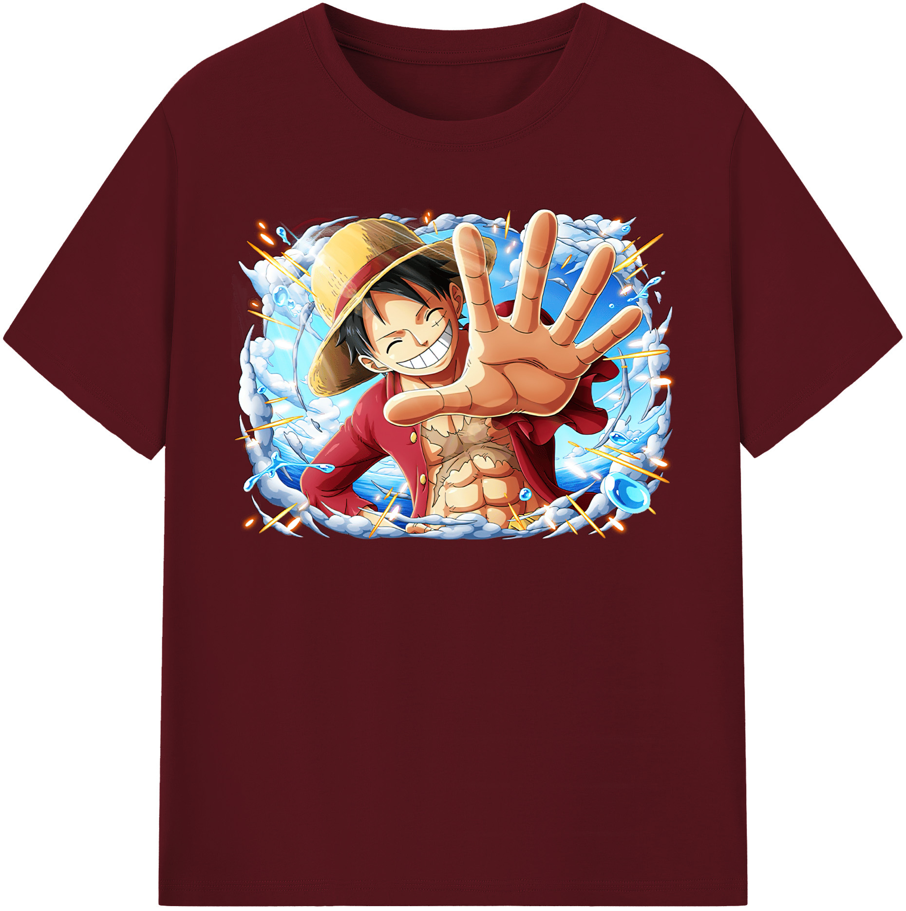 ワンピース モンキー・D・ルフィ ONE PIECE Monkey D. Luffy 綿100％半袖Tシャツ（フロントプリント）